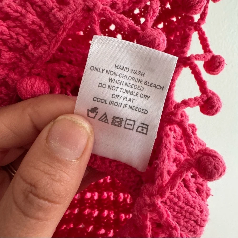 Tularosa Pink Mesh Crop Pullover Sweater Size XS